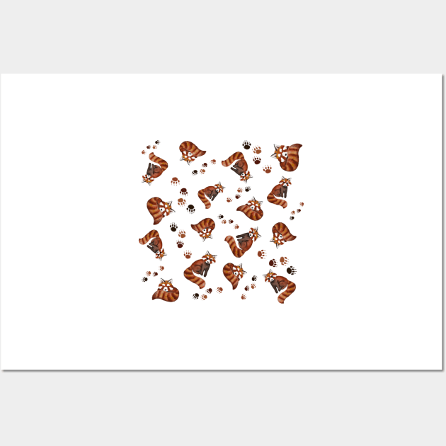 Red Panda Pattern Wall Art by JessieFroese